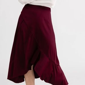 Petite Studio Red Wine Attie Silk Skirt